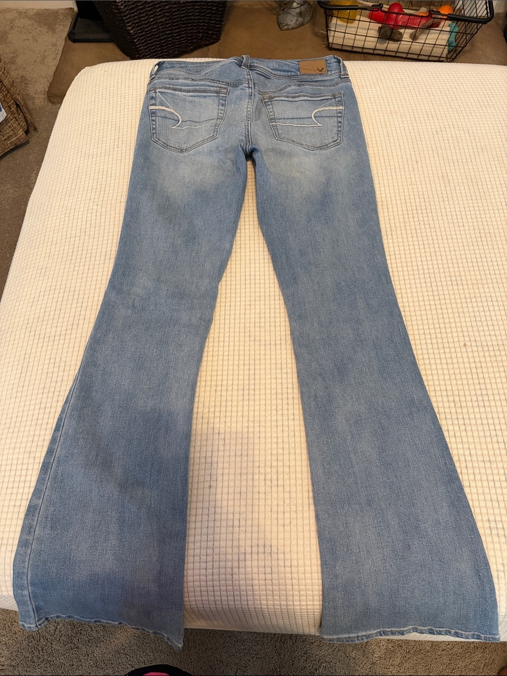 American Eagle Light Blue Bootcut Jeans For Women View 3
